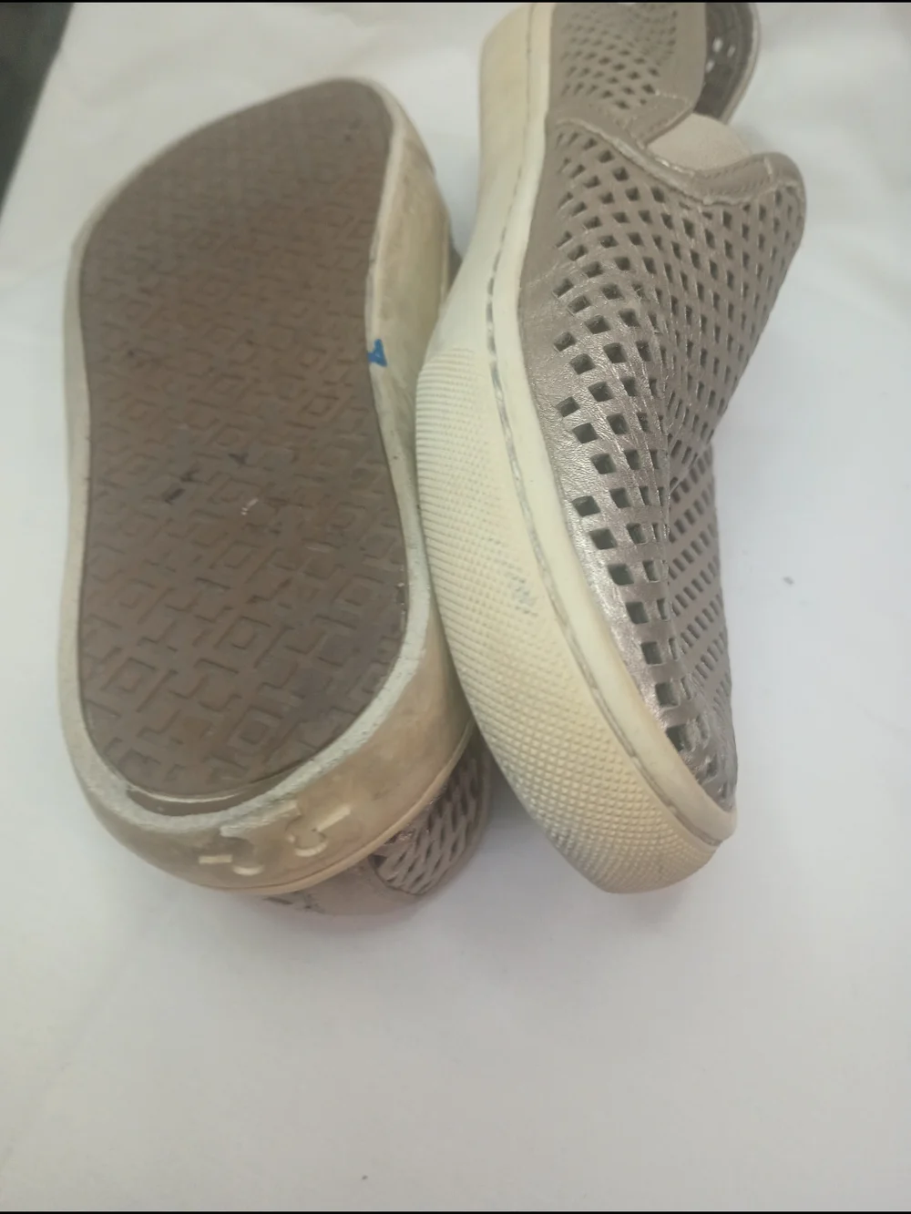 Tory Burch Metallic Perforated Ballet Flat in Rose Tone